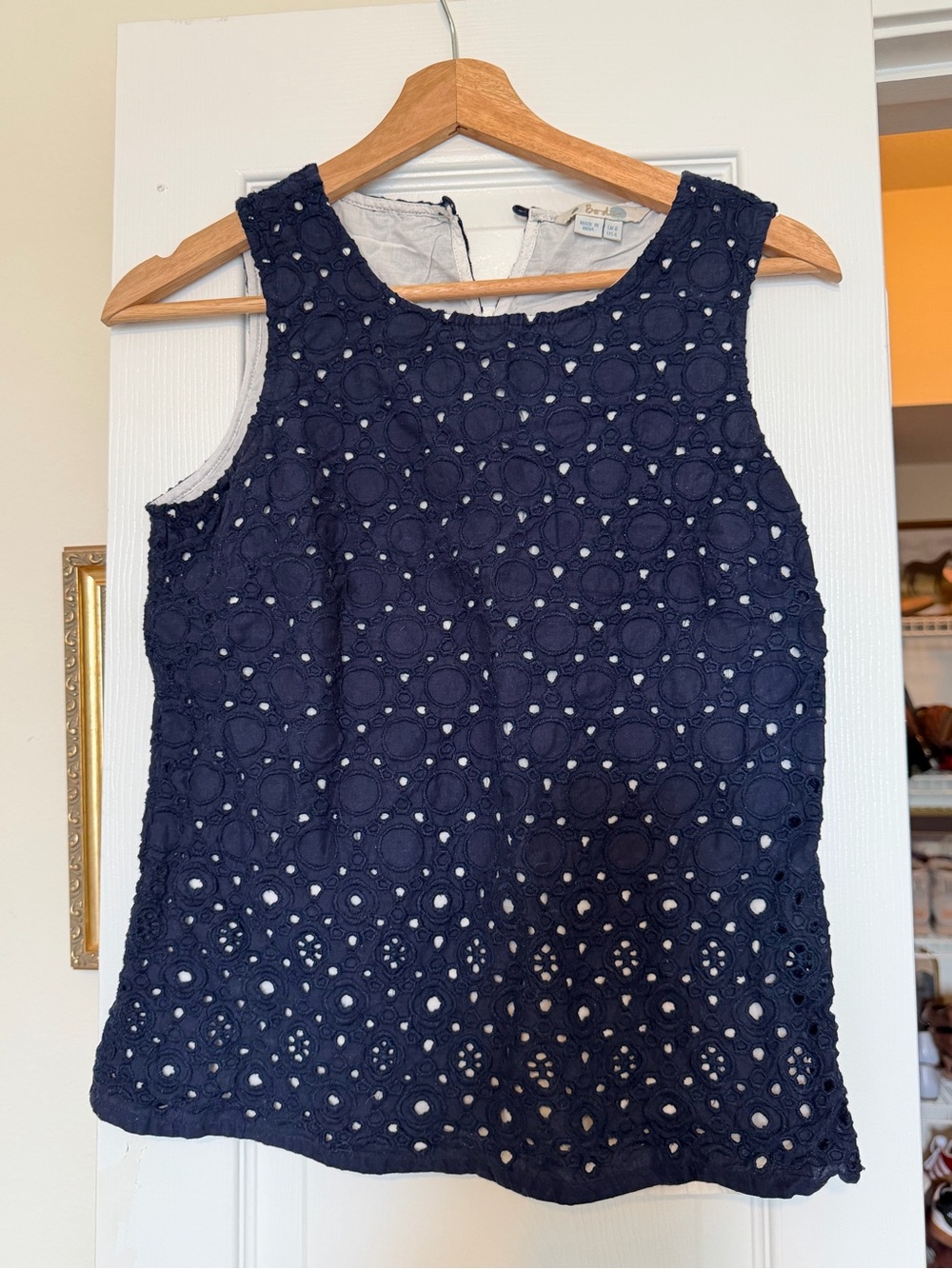 Boden Navy Eyelet Lace Camisole